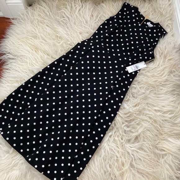 Calvin Klein Polka-Dot Fit & Flare Dress - Picture 2 of 9